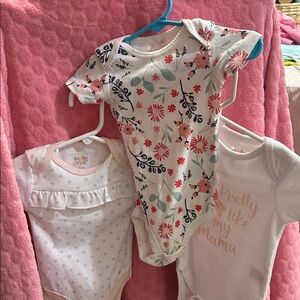 Floral and Polka Dot Baby One Piece Set